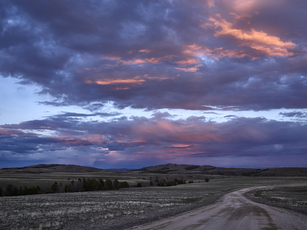 Wide open South Pass landscape in Wyoming at sunset