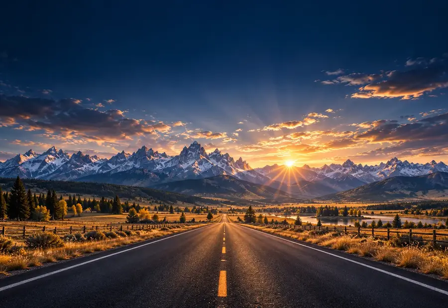 Artistic Wyoming view: The Open Road