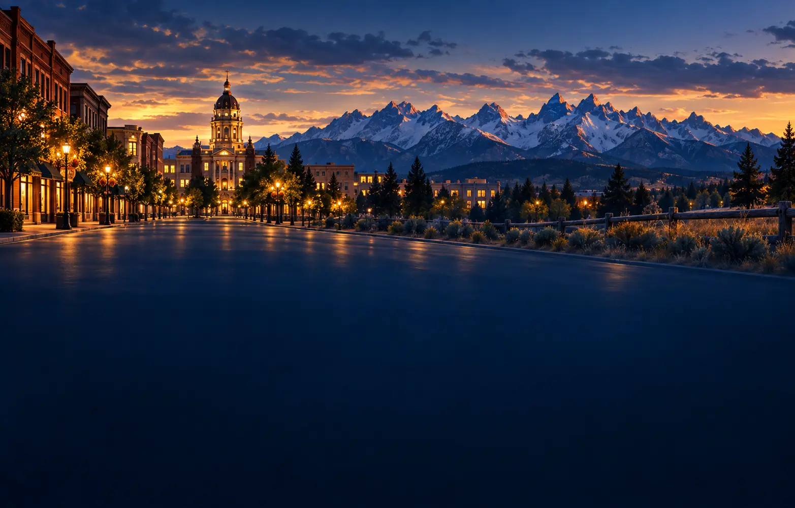 Artistic view of Cheyenne and Wyoming mountains