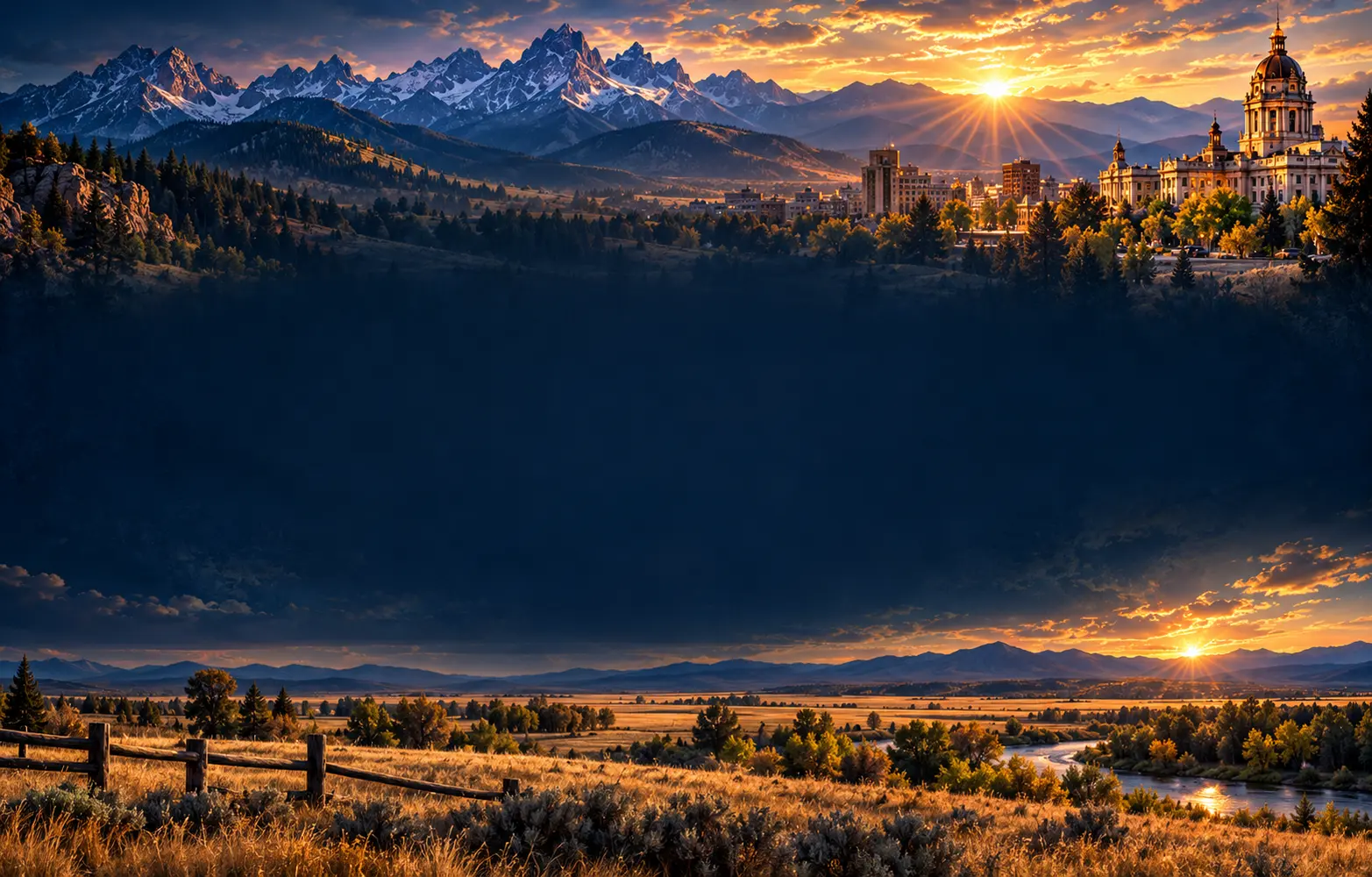 Artistic Wyoming panorama
