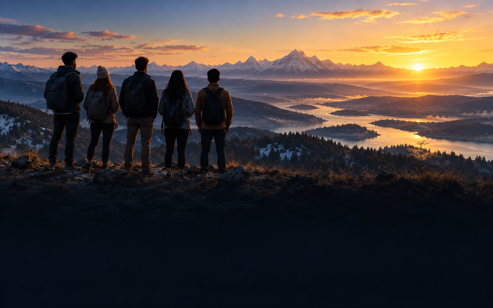 Young people facing a Wyoming horizon